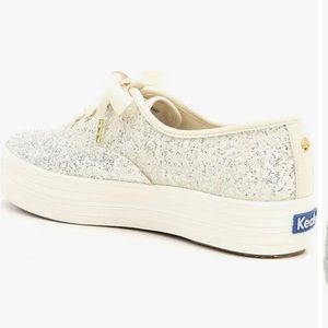 Kate Spade x Keds Bridal Cream Glitter Platform Sneaker